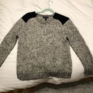J Crew Gray and black wool sweater